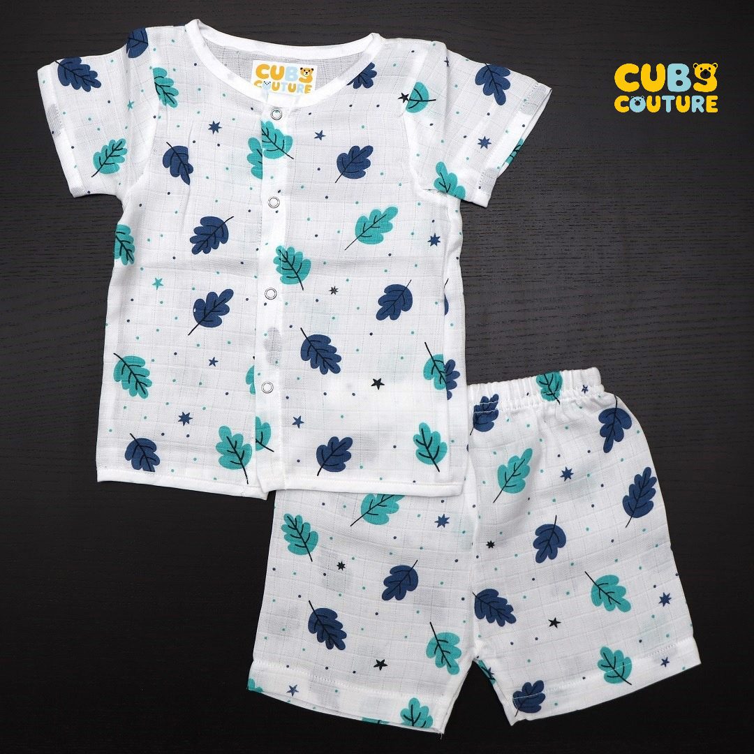 Blue Leaves Muslin Co-ords Set