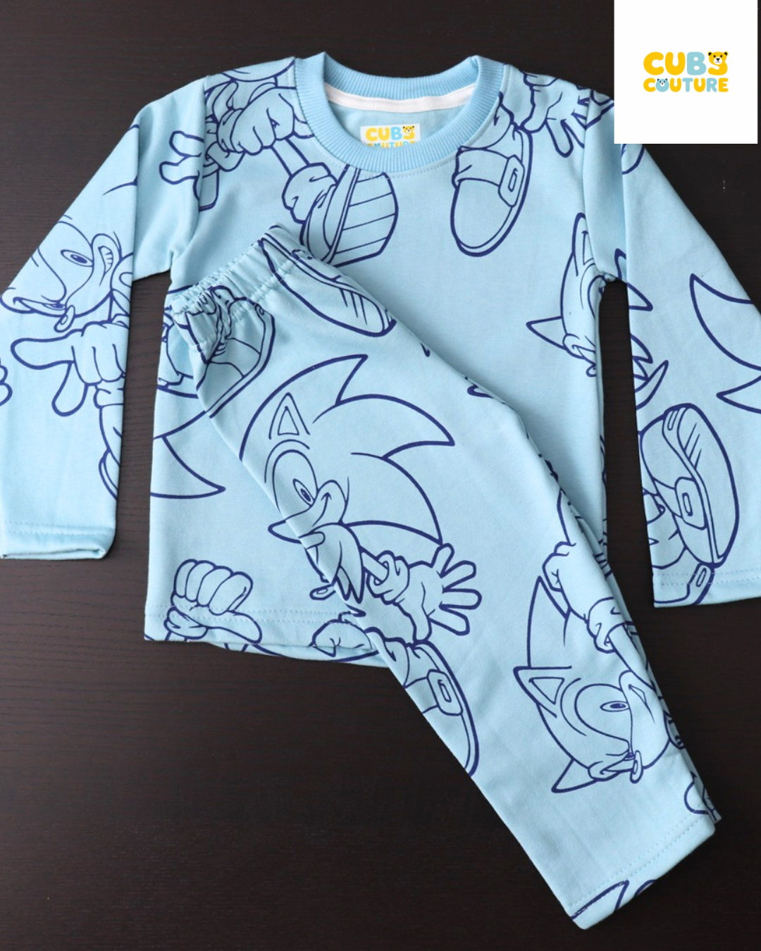 Sky Blue Sonic Full Sleeve Co-ords Set