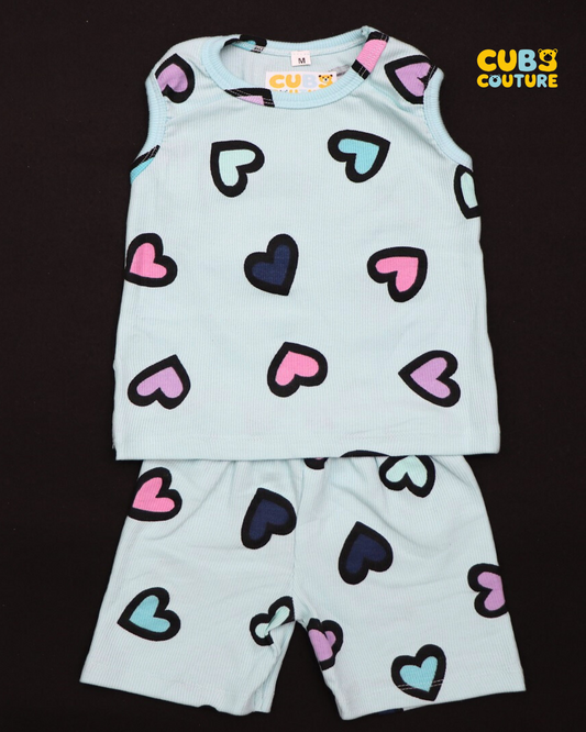 Play Date Co-ords Blue Hearts