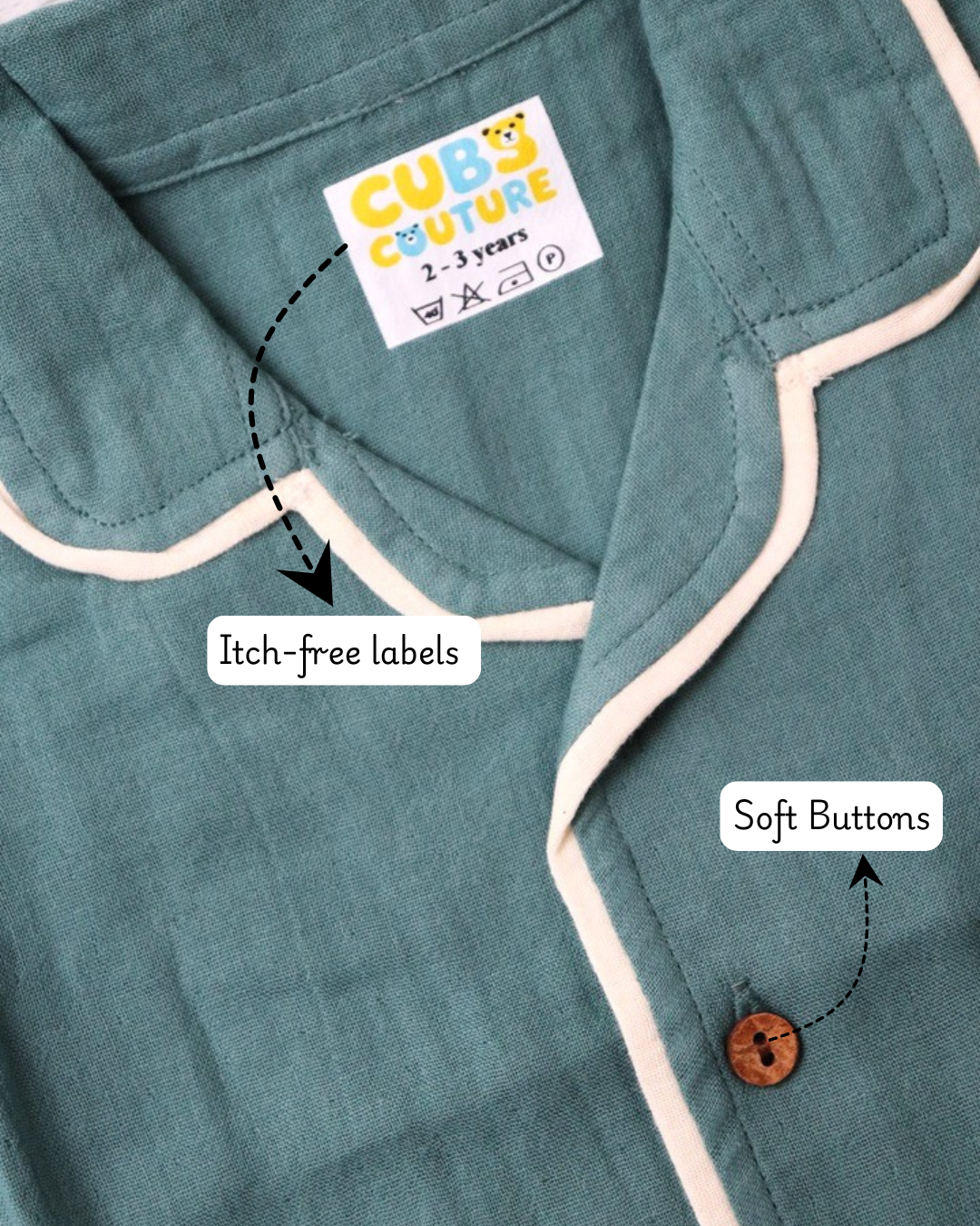 Muslin Nightsuit - Teal