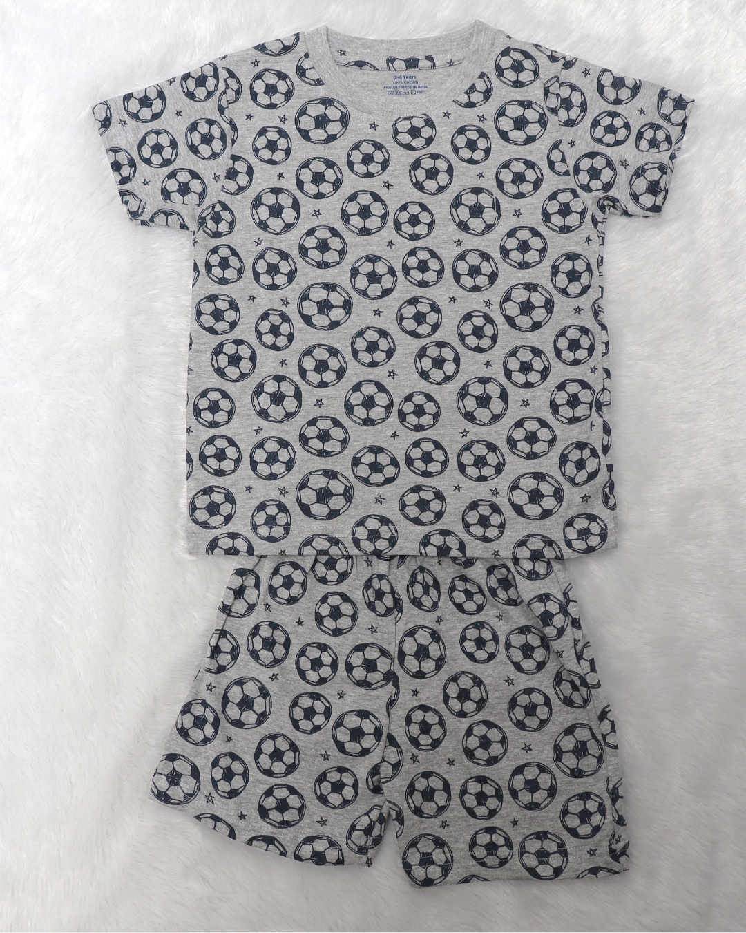 Grey Football Half Sleeve - Shorts Co-Ords
