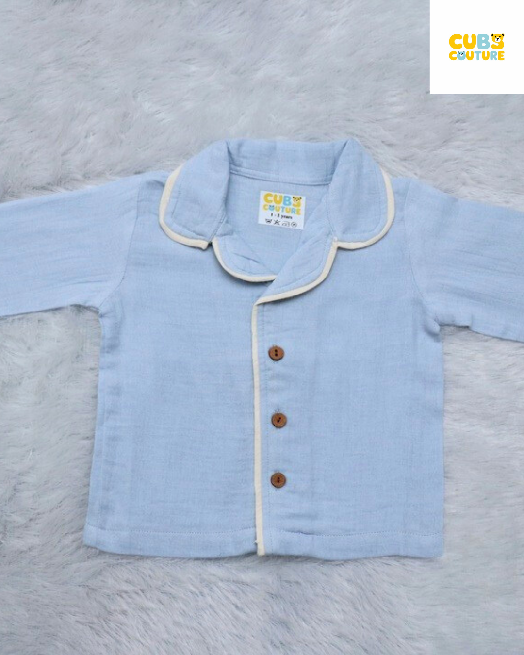 Muslin Nightsuit - Pastel Blue