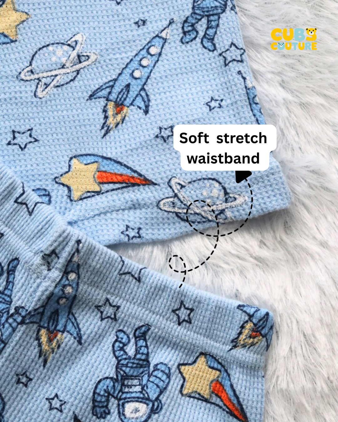 Blue Space Half Sleeve Full Pant Co-Ords