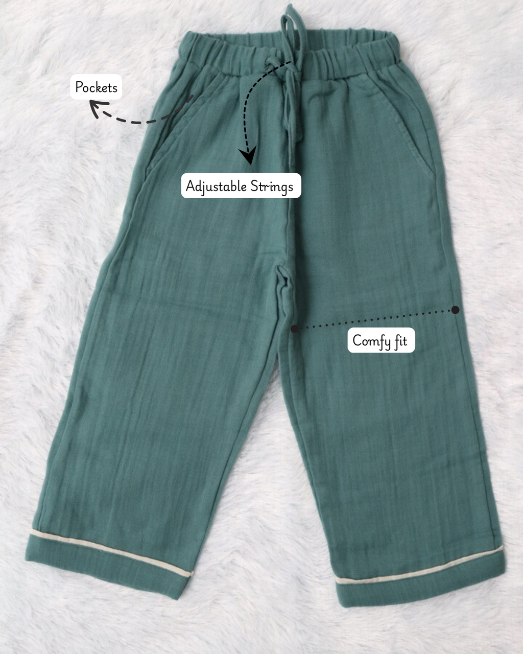 Muslin Nightsuit - Teal