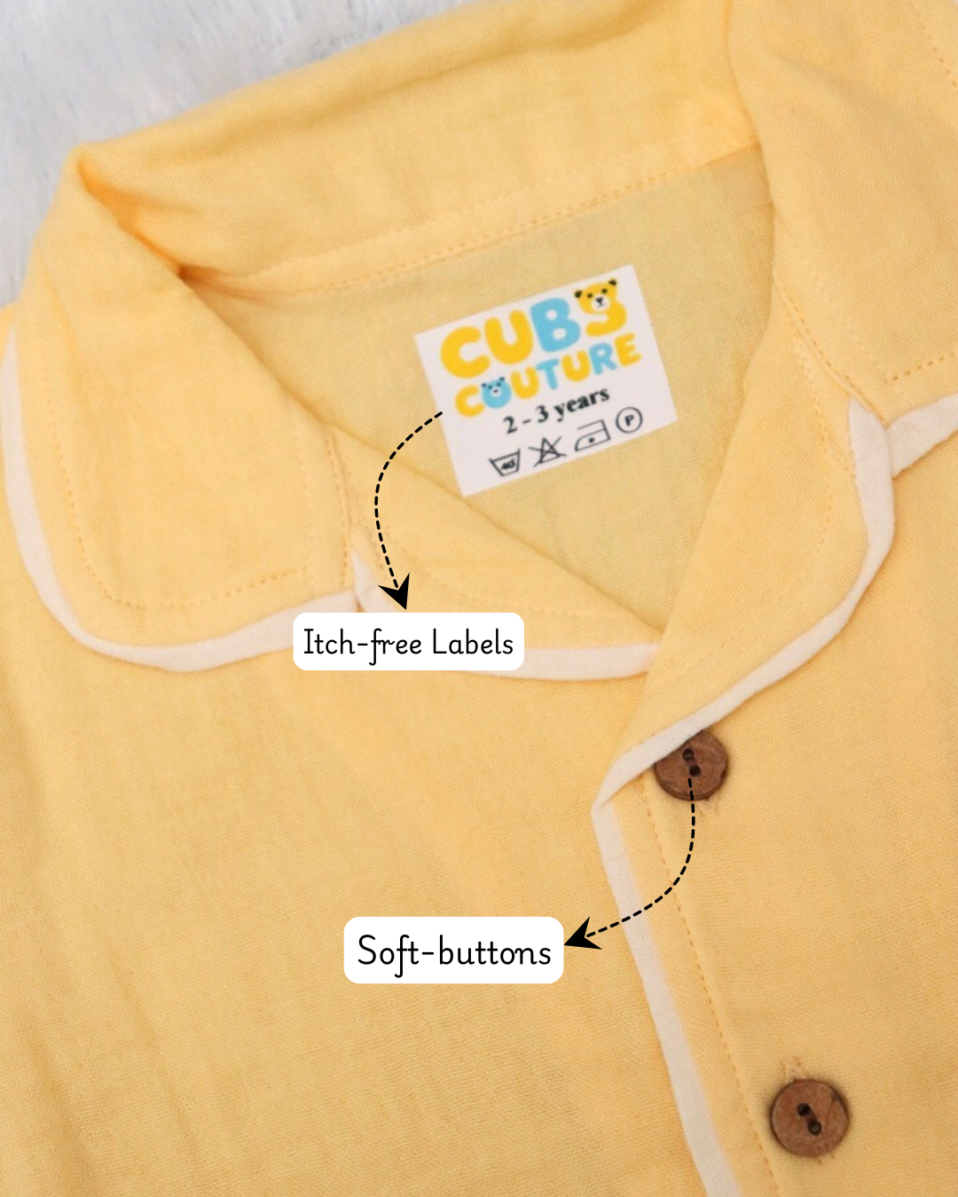 Muslin Nightsuit - Mango Yellow