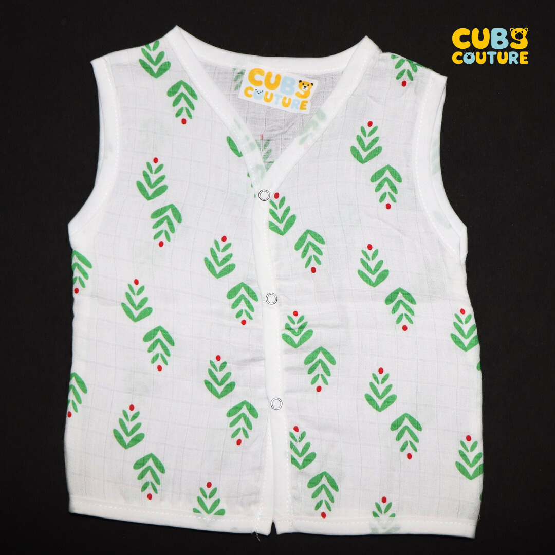 Muslin Jabla - Green Leaves