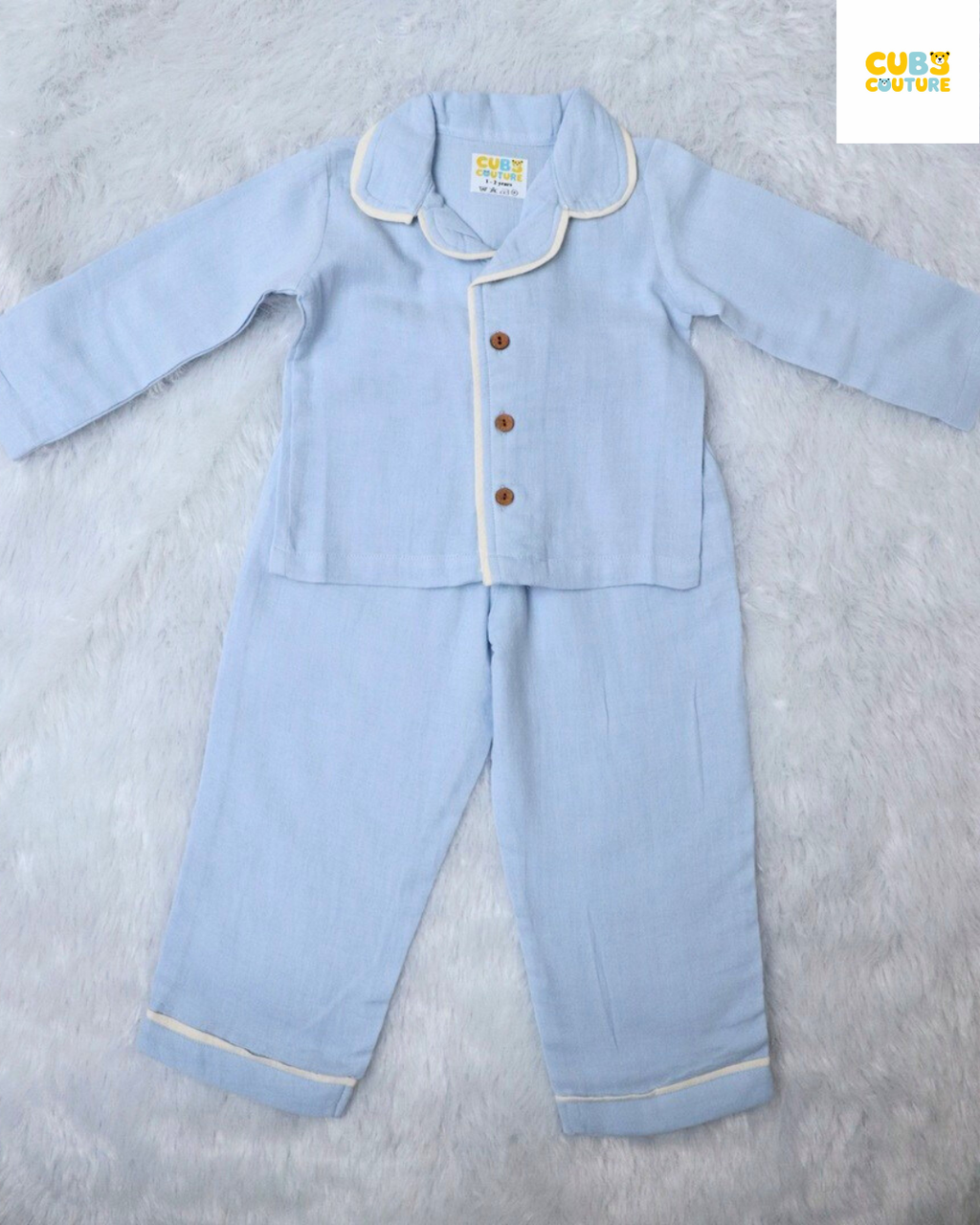 Muslin Nightsuit - Pastel Blue