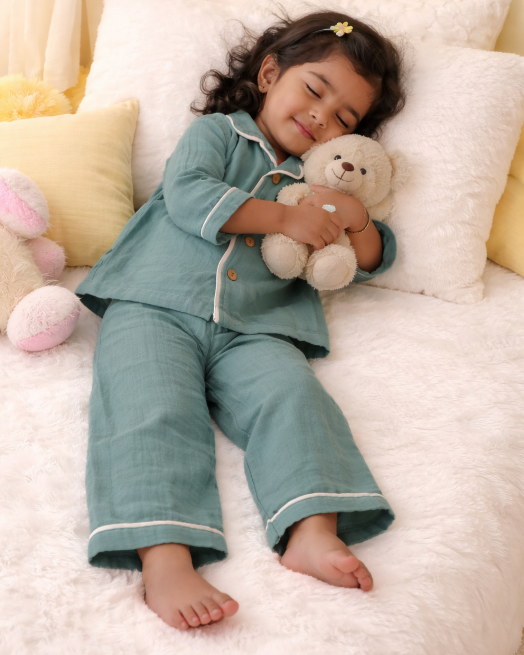 Muslin Nightsuit - Teal