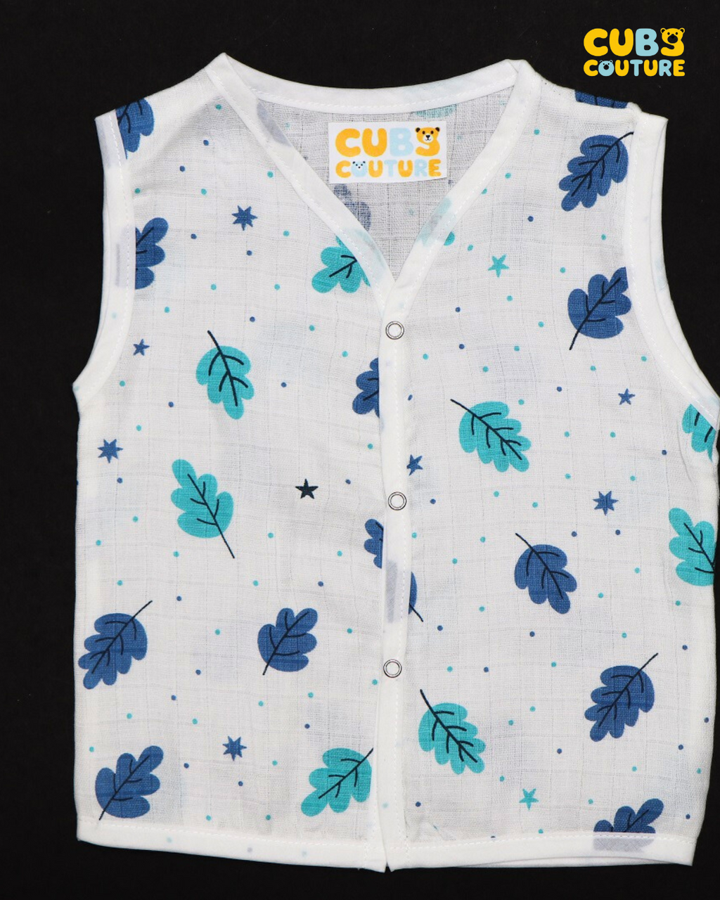 Muslin Jabla - Autumn Blue Leaf