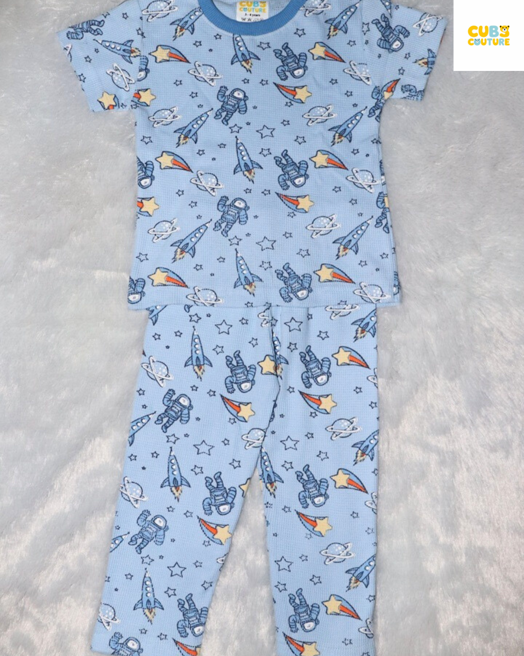Blue Space Half Sleeve Full Pant Co-Ords