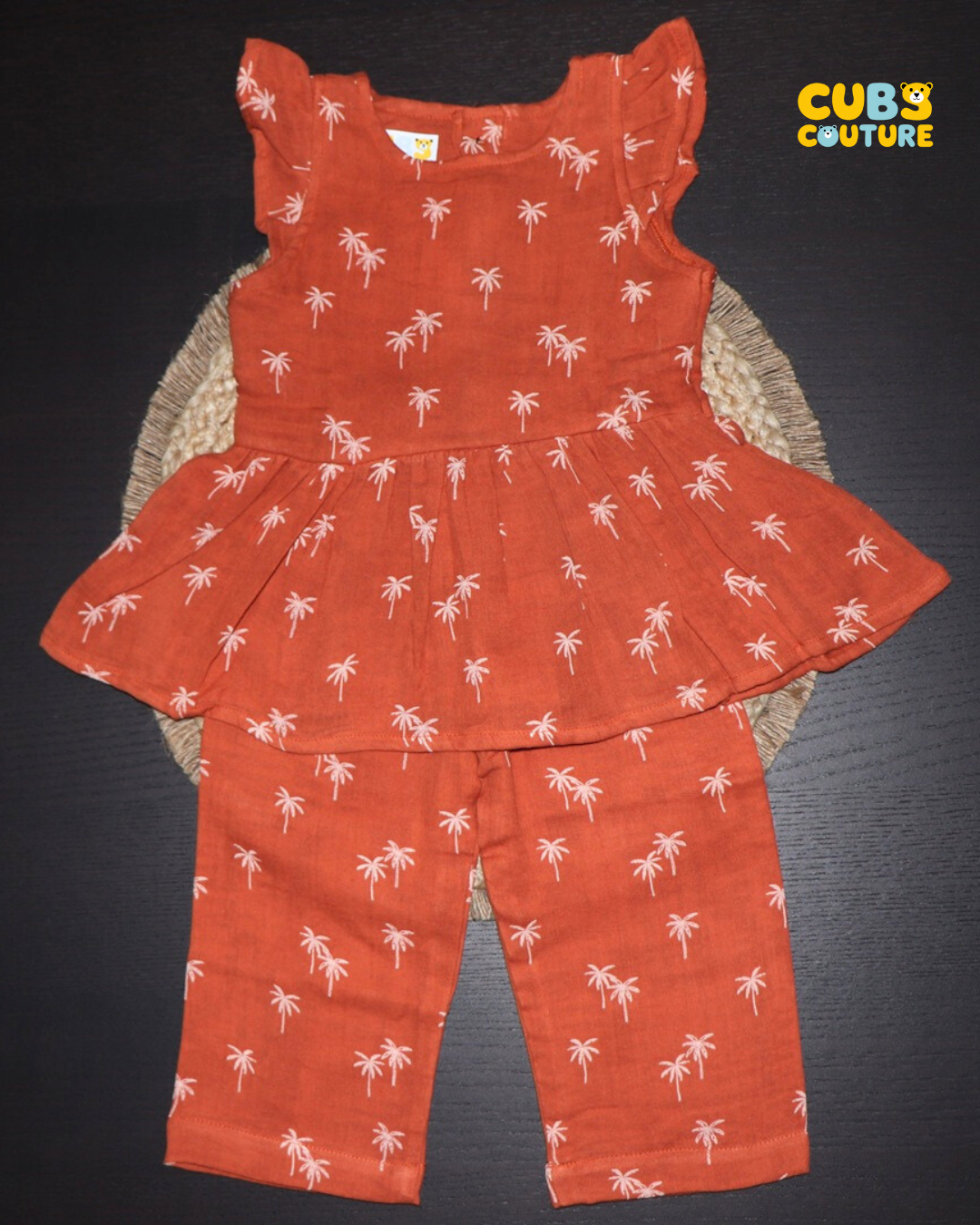 Coloured Muslin Co-ords - Honey Brown