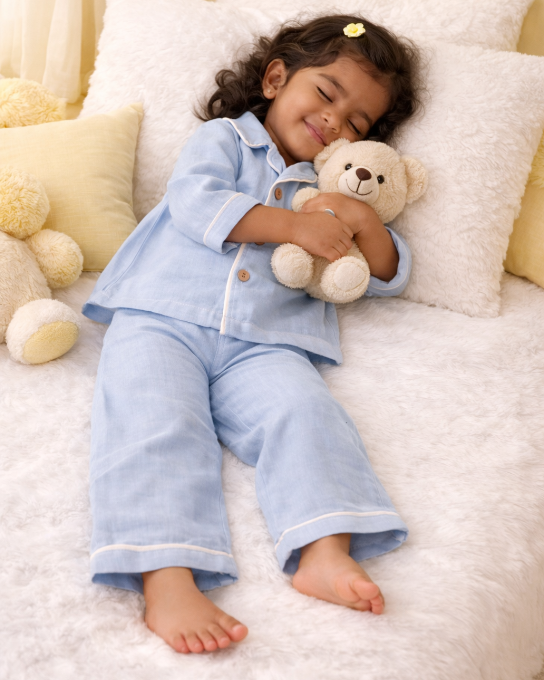 Muslin Nightsuit - Pastel Blue