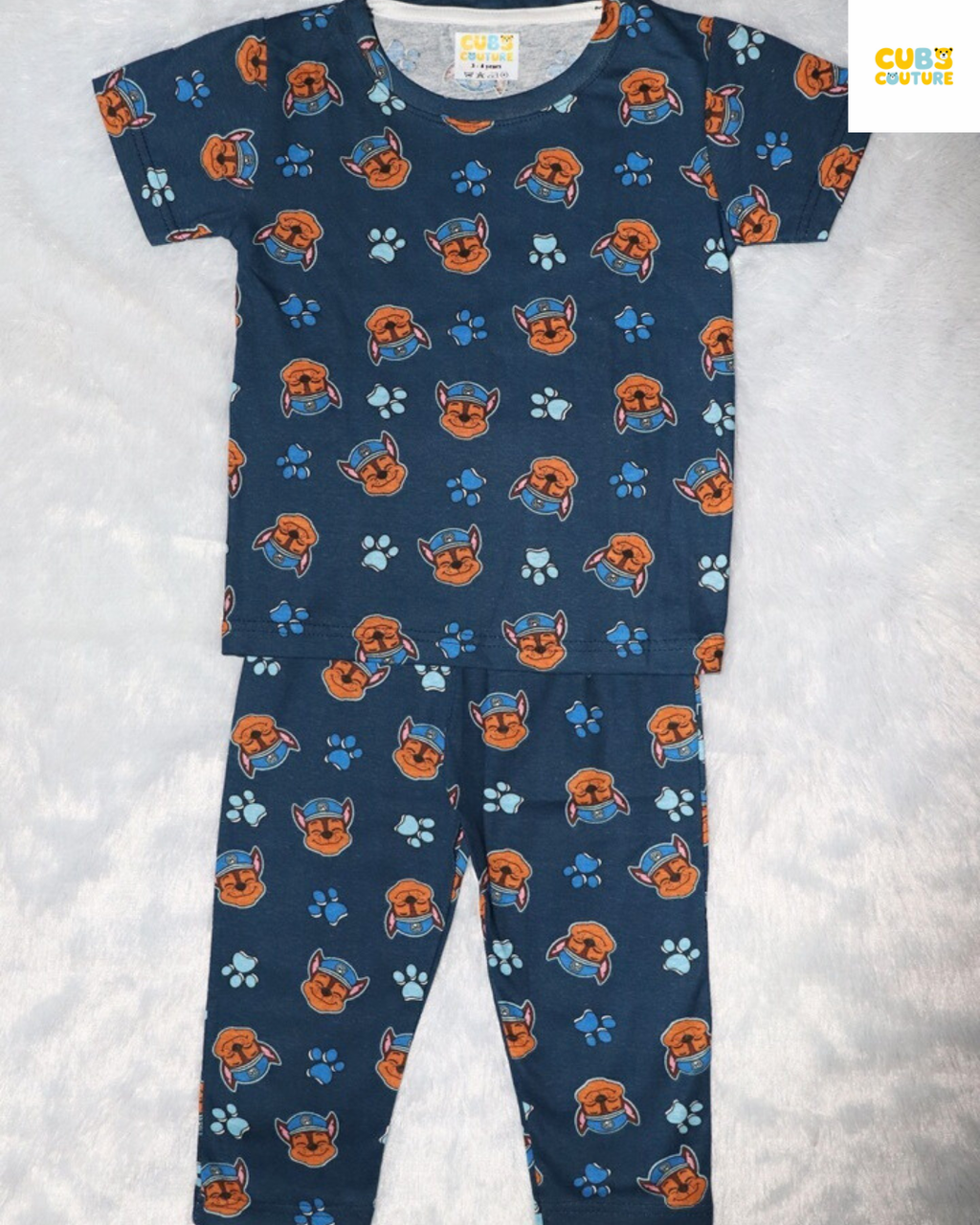 Navy Blue Paw Patrol Half Sleeve Full Pant Co-Ords