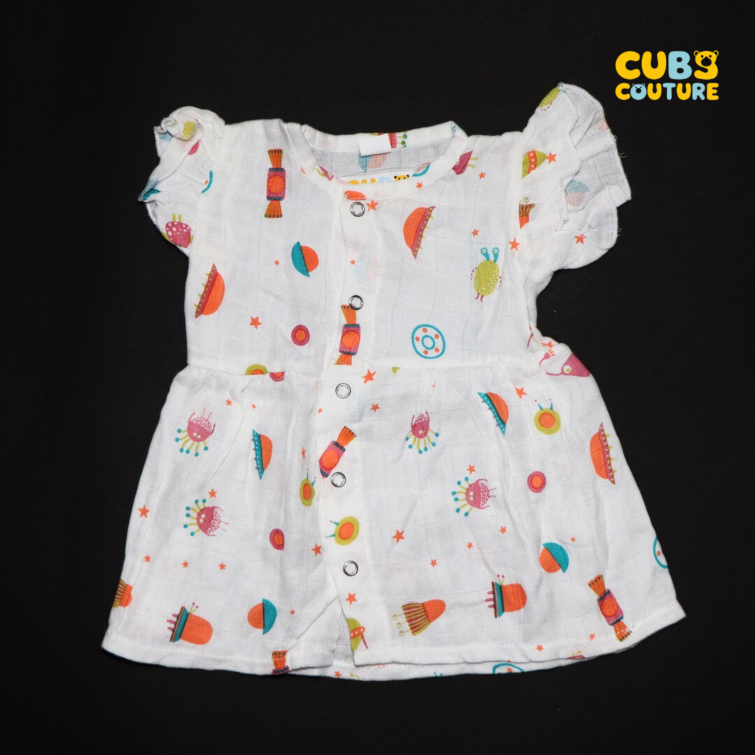 Muslin Frill Frocks - Toffee