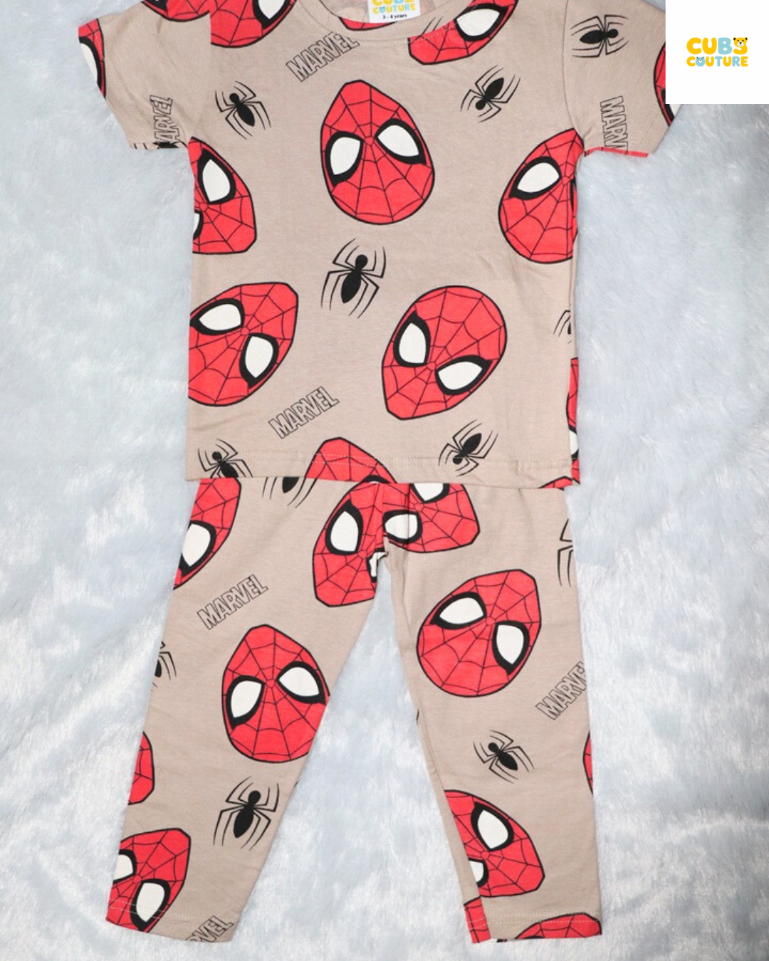 Brown SpiderMan Half Sleeve Full Pant Co-Ords