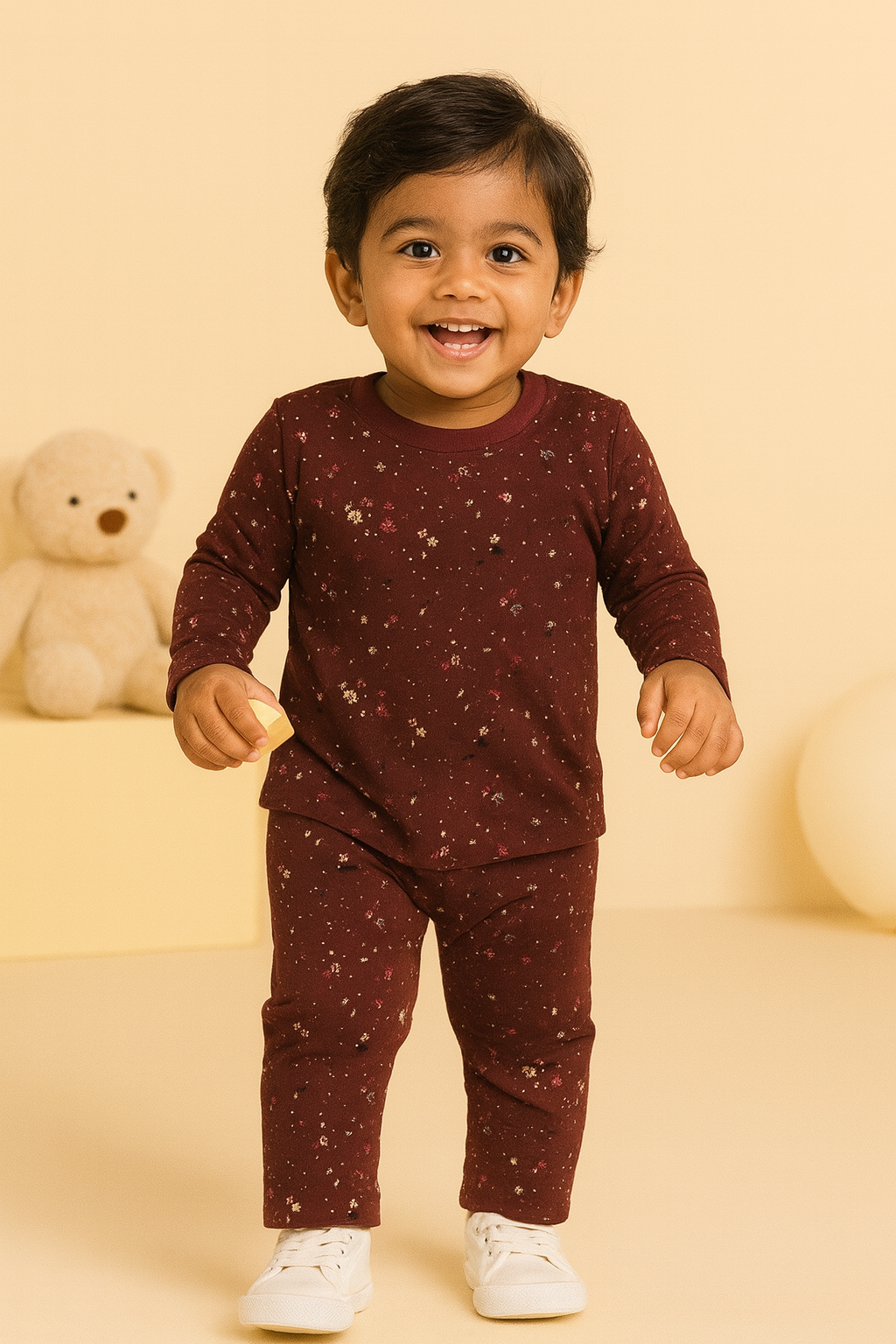 Marrroon Flower Co-Ords