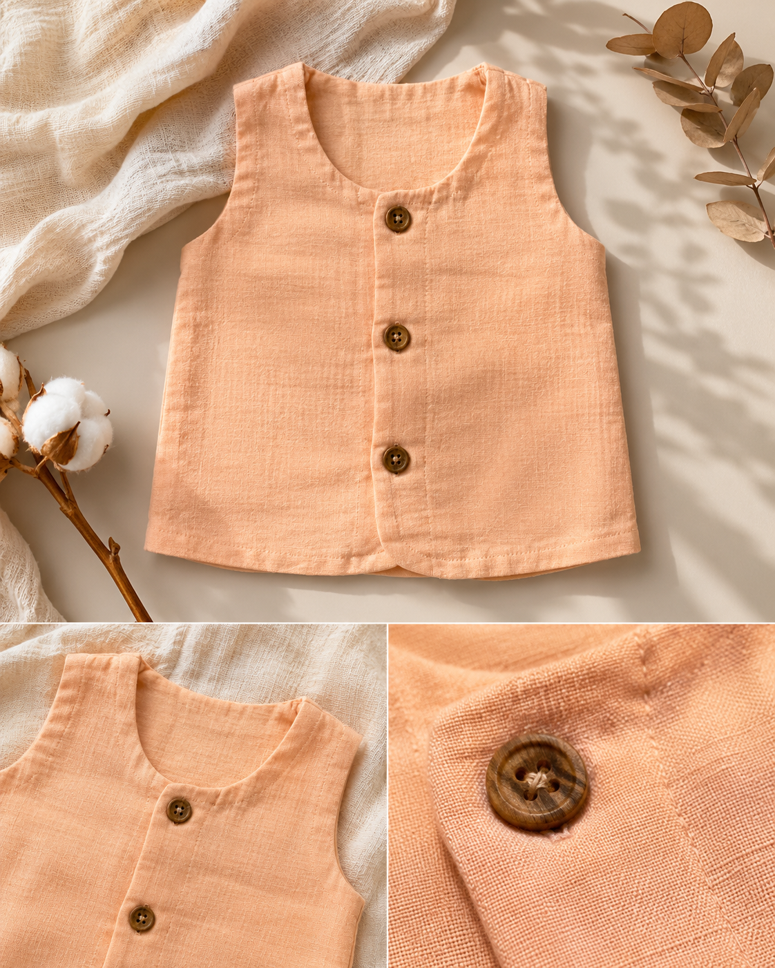 Peach Muslin 2-Layer Jabla