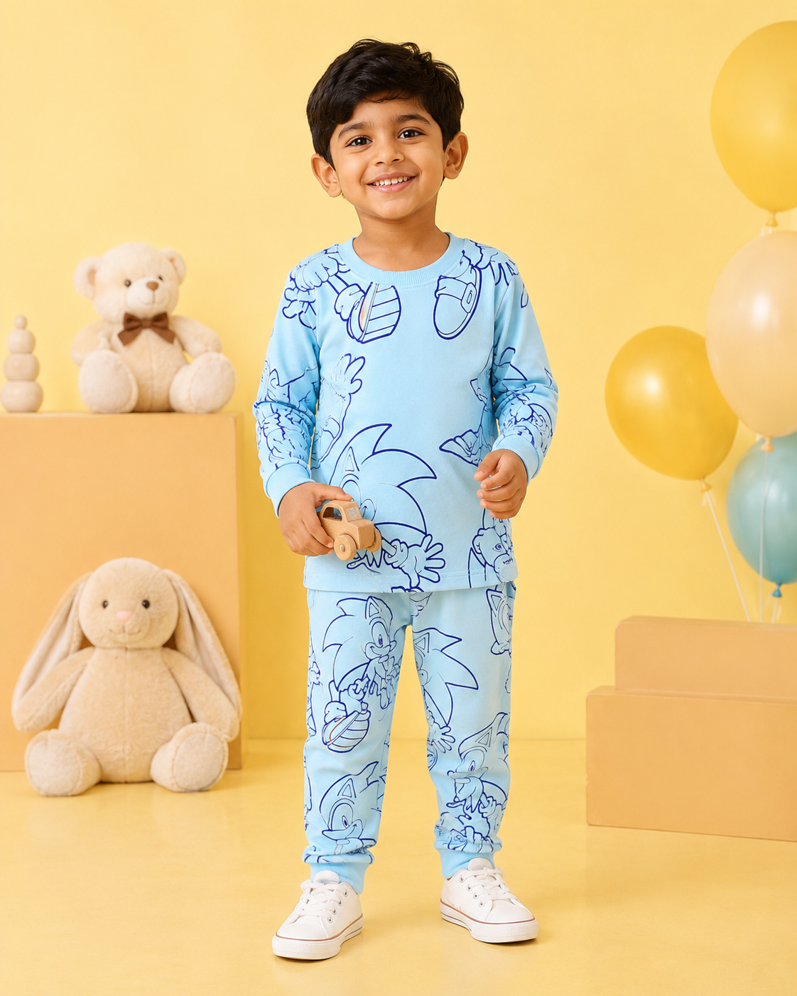 Sky Blue Sonic Full Sleeve Co-ords Set
