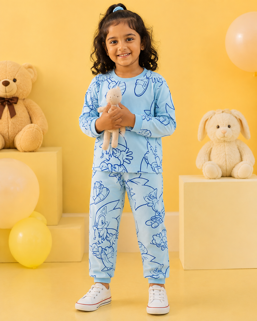 Sky Blue Sonic Full Sleeve Co-ords Set
