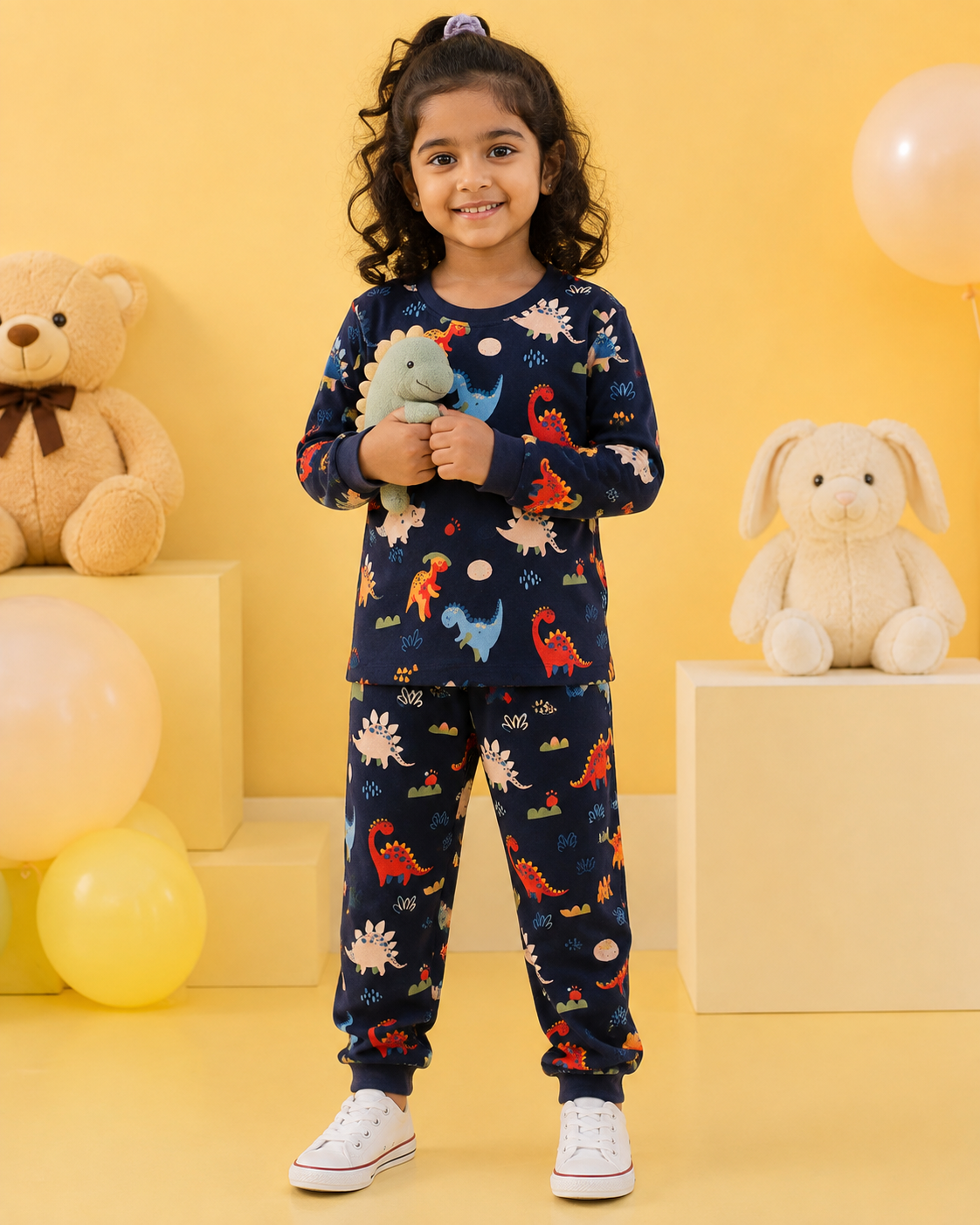 Navy Blue Dino Full Sleeve Co-ords Set