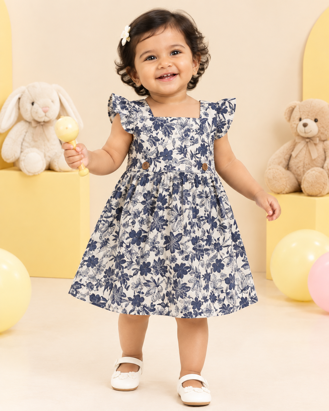 Navy Bloom - Muslin Frock