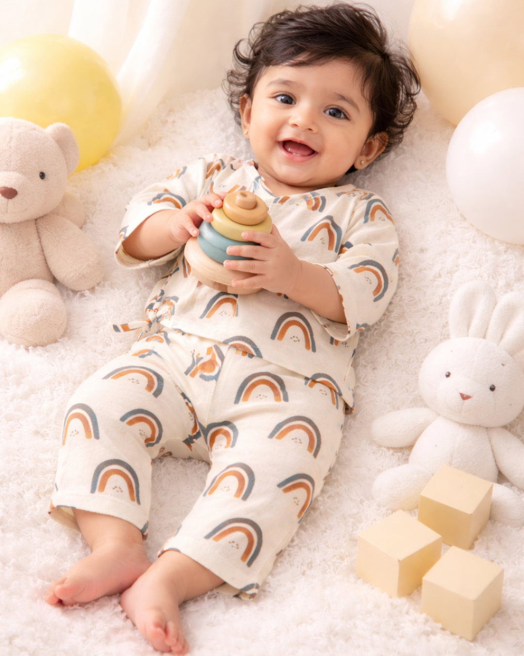 Cream Rainbow Co-Ords Sets