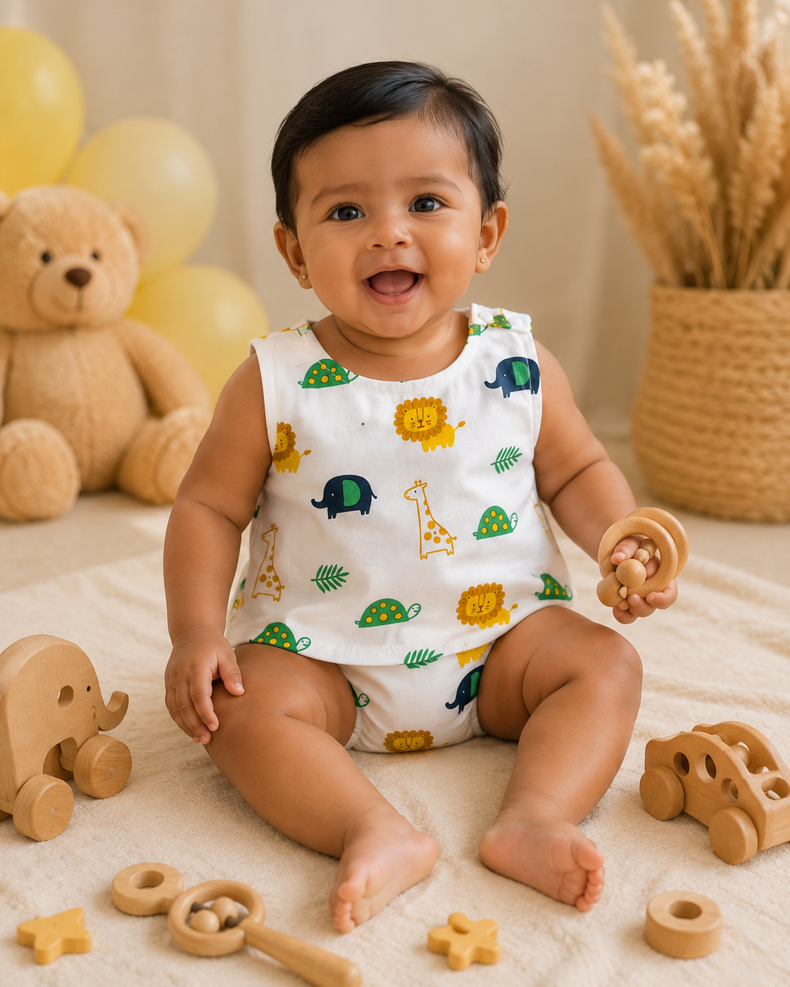 Lion - Elephant Muslin Flip-Jabla