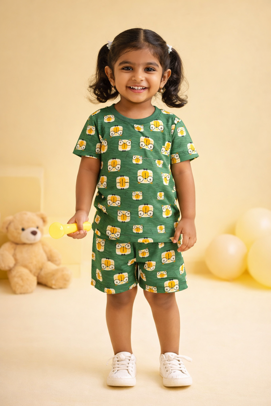 Green Eyes Half Sleeve - Shorts Co-Ords