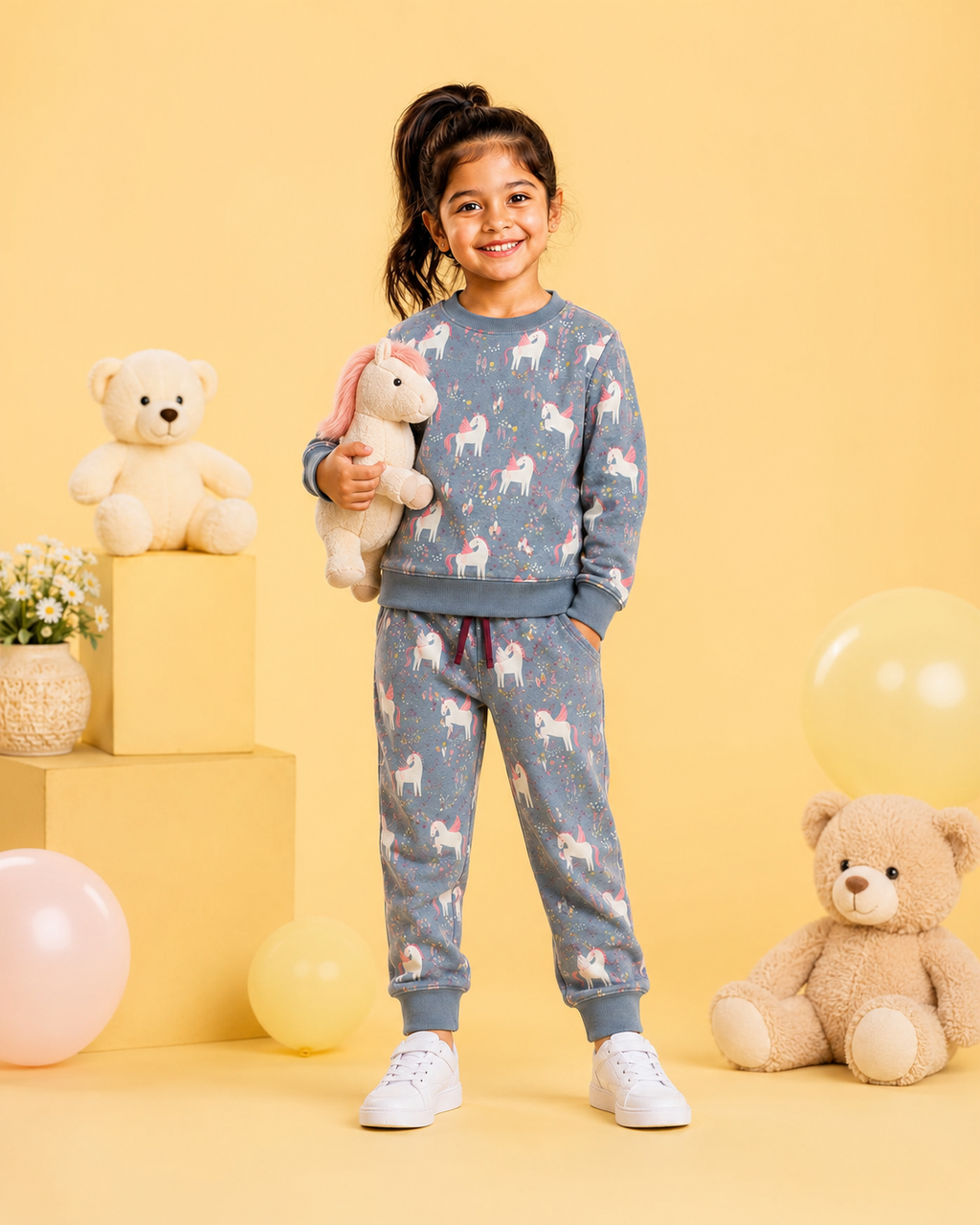 Grey Unicorn Full Sleeve Co-Ords Set