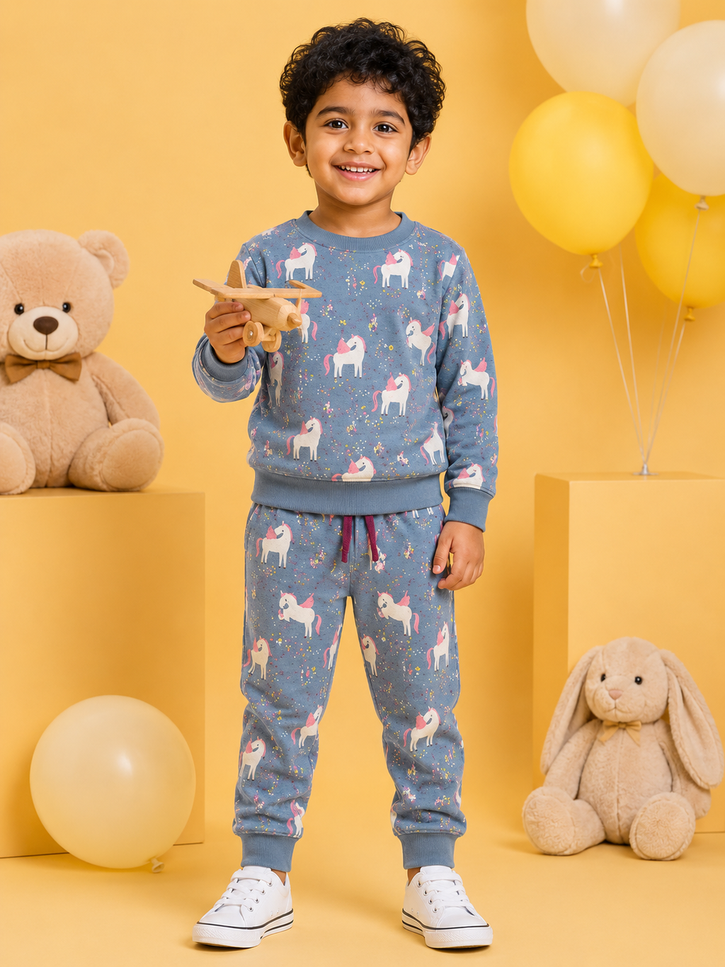 Grey Unicorn Full Sleeve Co-Ords Set