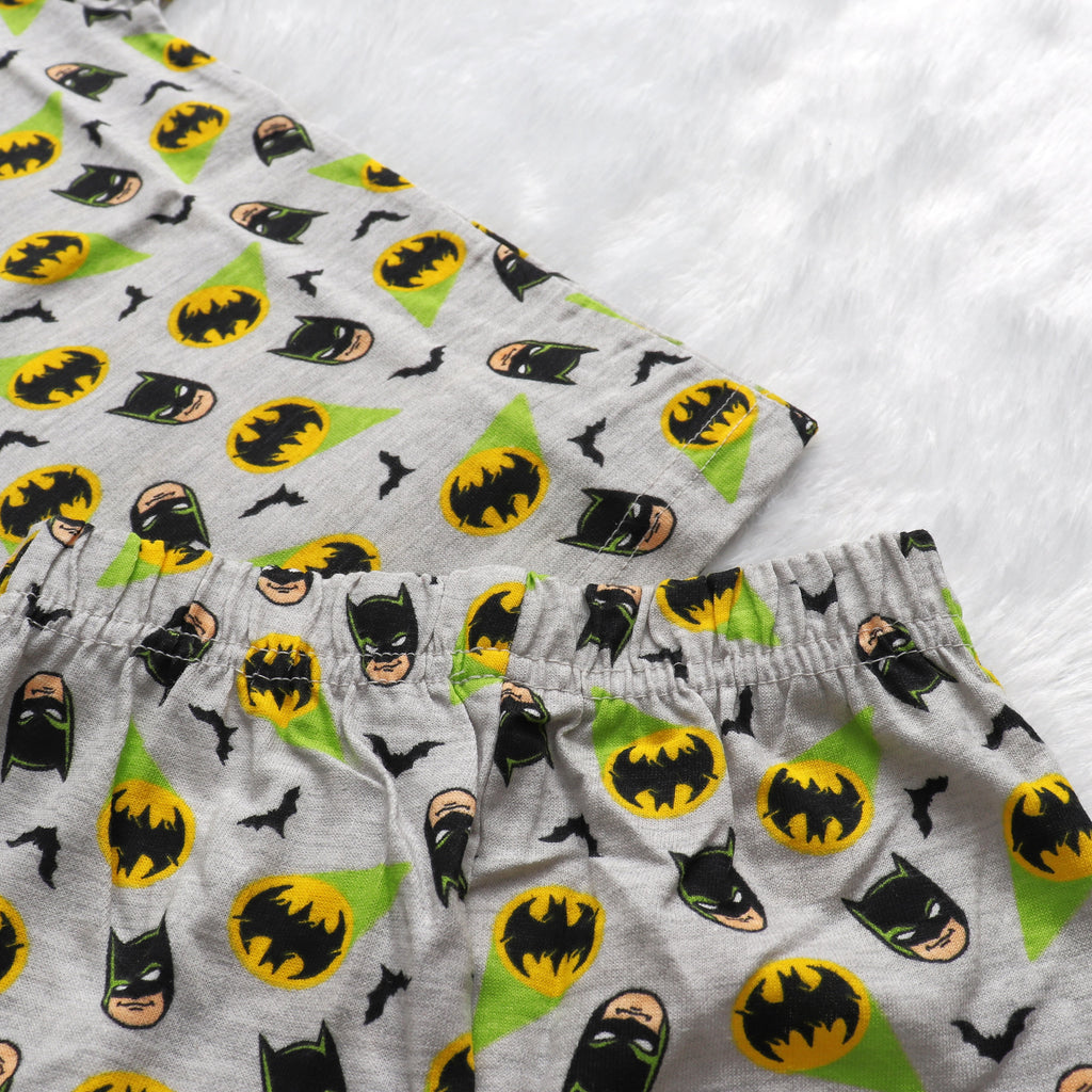 Grey Batman Half Sleeve - Shorts Co-Ords