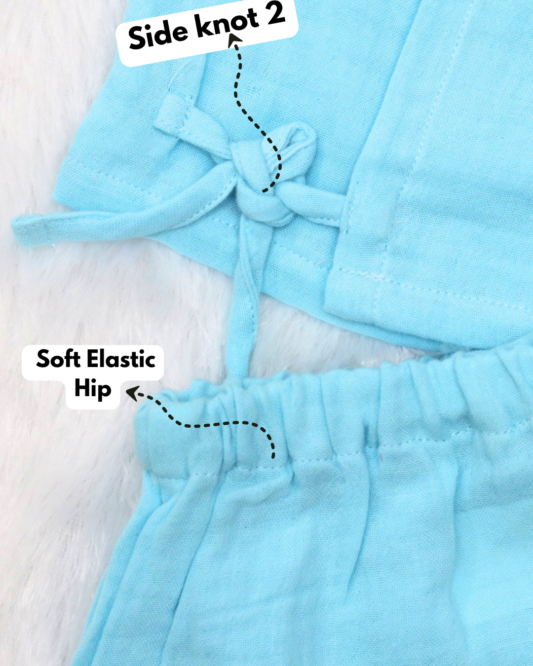 Ice-Blue Kimono Co-Ords Sets