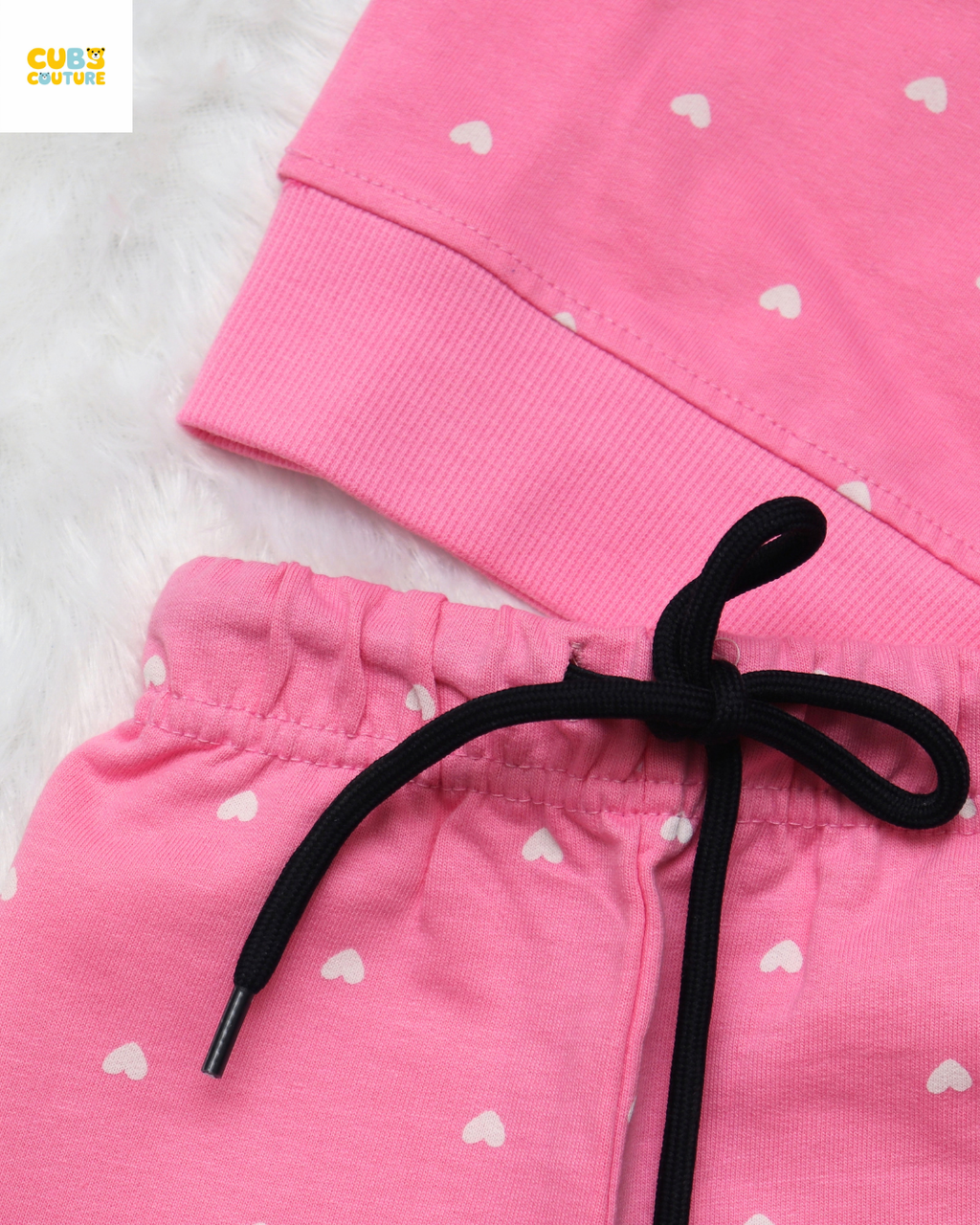 Pink Hearts Full Sleeve Co-ords