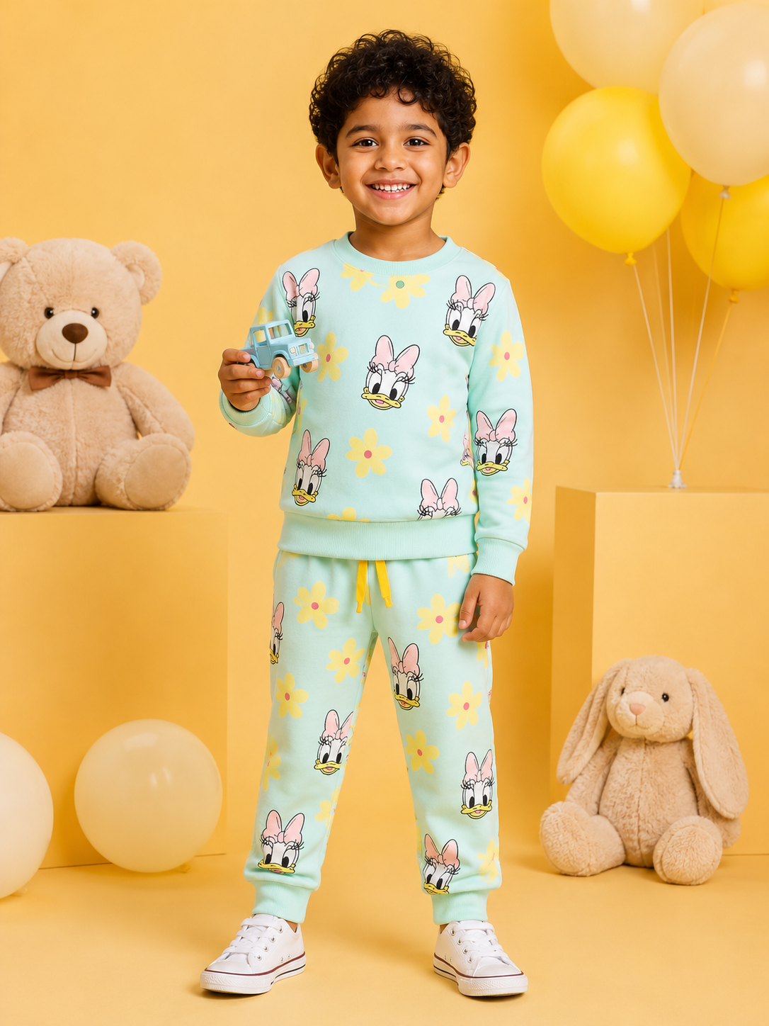 Teal Donald Duck Full Sleeve Co-Ords Set