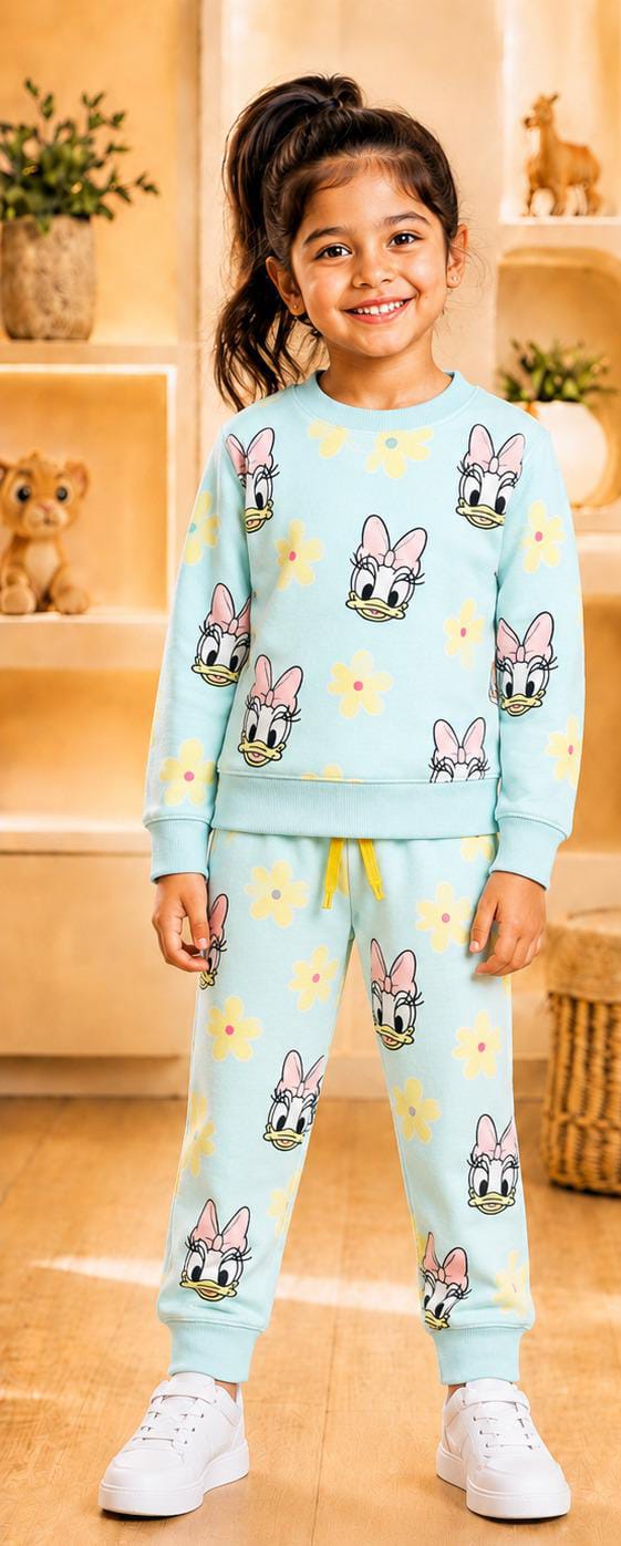 Teal Donald Duck Full Sleeve Co-Ords Set