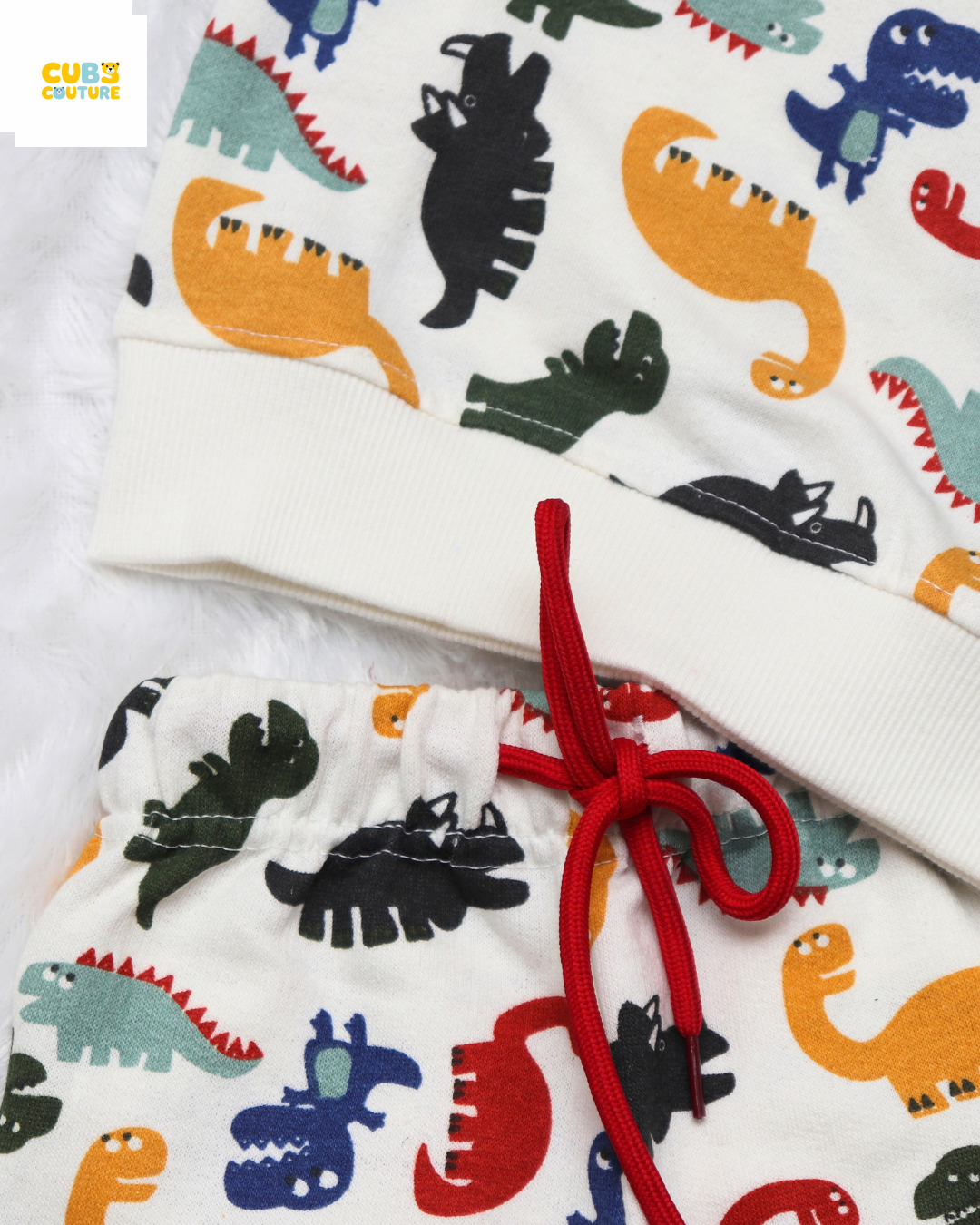 White Dino Full Sleeve Co-ords