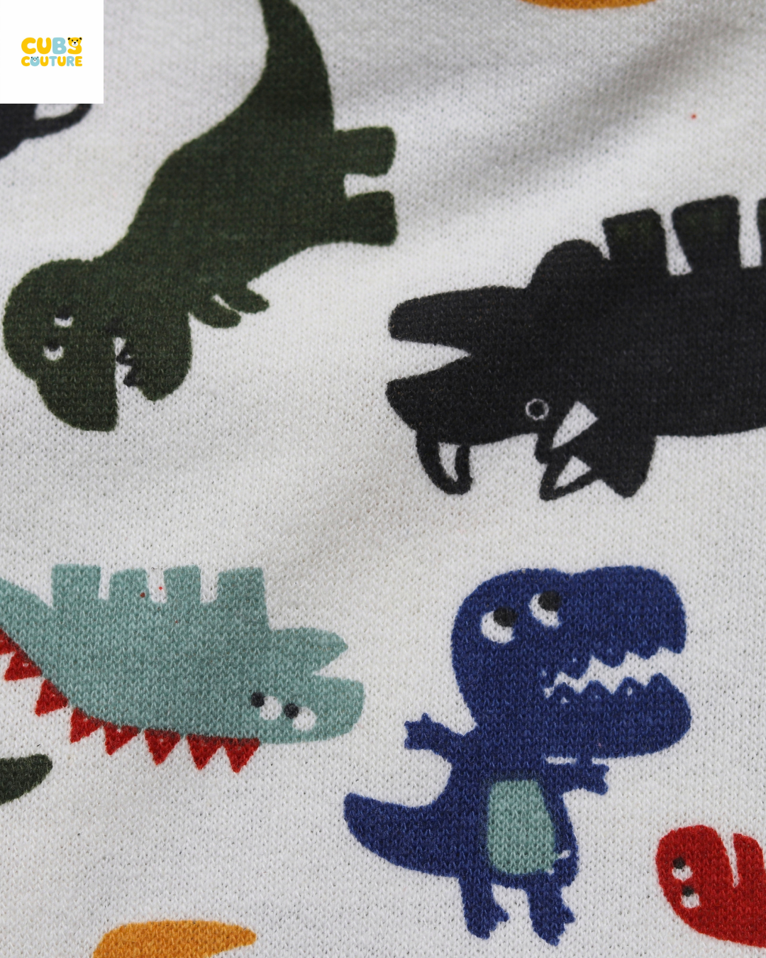 White Dino Full Sleeve Co-ords