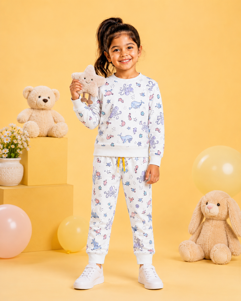 White Dolphin Full Sleeve Co-Ords Set