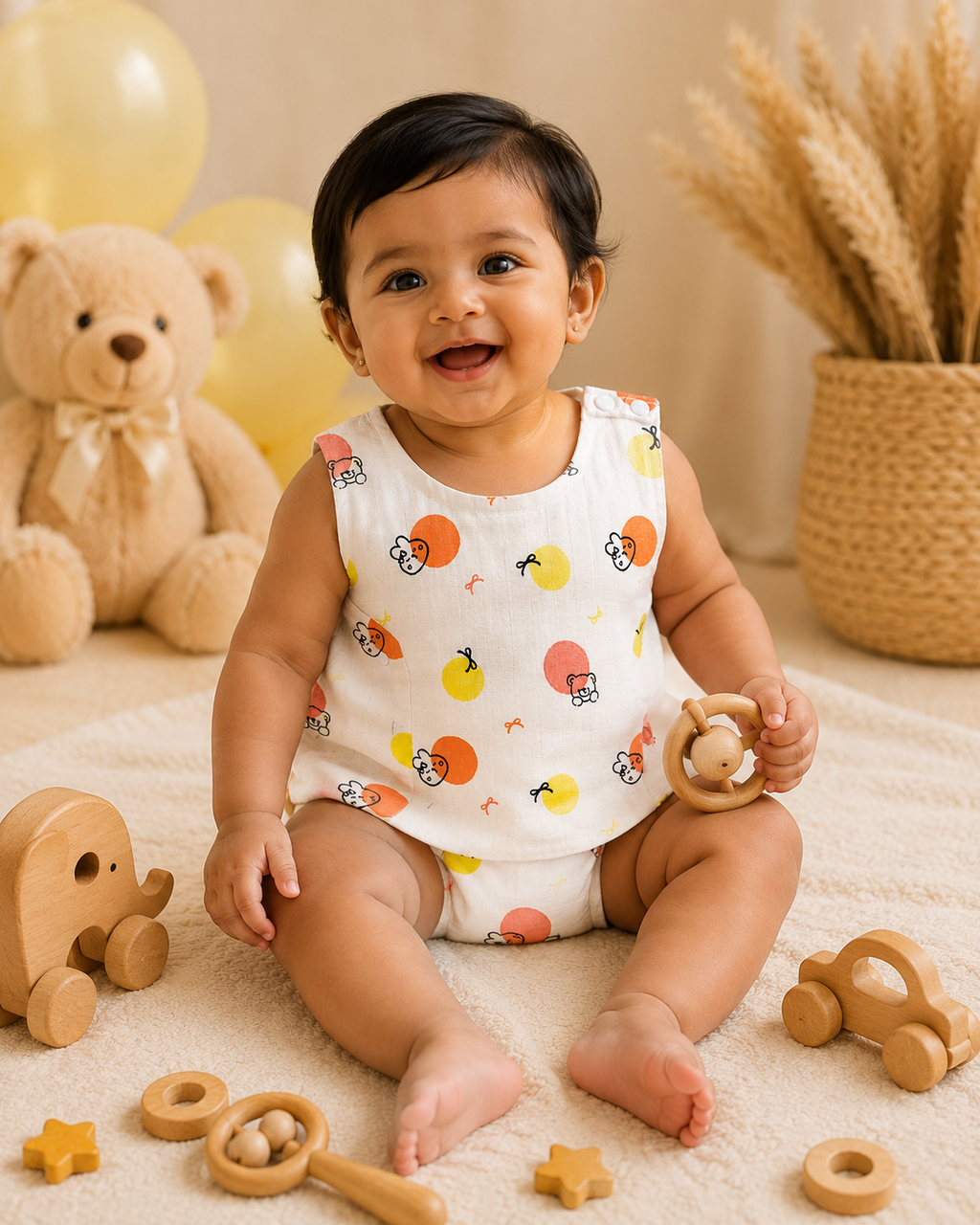 Yellow Bunny Muslin Flip-Jabla